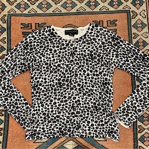August Silk Leopard Print Knit Top